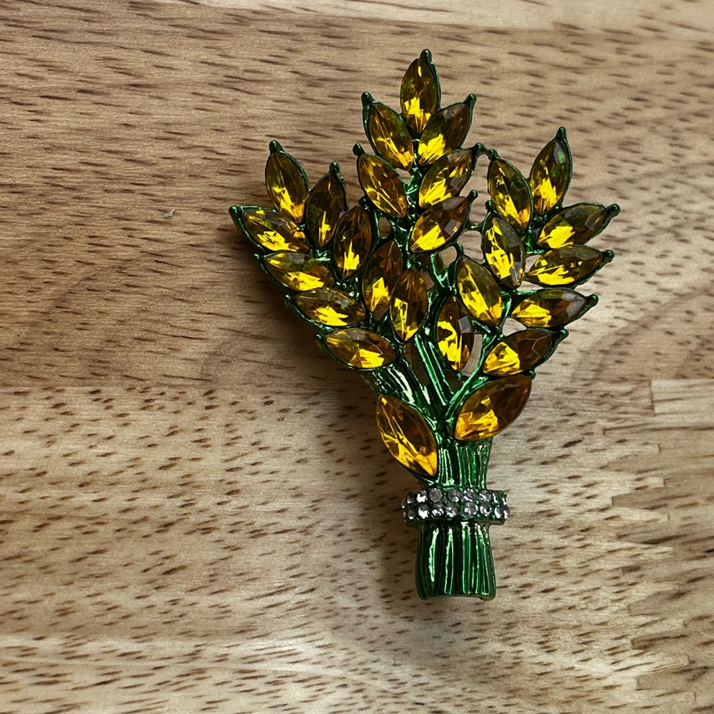 Yellow Floral Bouquet Brooch